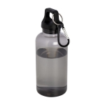 Transparente Flasche aus recyceltem Kunststoff mit Karabiner 400 ml farbe schwarz