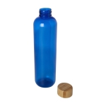 Transparente Flasche aus recyceltem Kunststoff mit Bambusdeckel, 1 L farbe blau zweite Ansicht