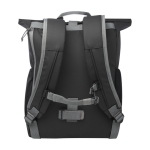 Roll-up Rucksack für PC aus recyceltem Polyester, wasserdicht, 15” farbe schwarz zweite Rückansicht