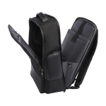 Wasserabweisender Laptop-Rucksack aus recyceltem Polyester, 15,6” farbe schwarz Seitenansicht