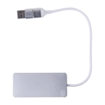 Aluminium-USB-Hub mit 2 USB-A-Anschlüssen und 1 USB-C-Anschluss farbe silber 41603.75