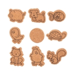 Kinderpuzzle mit passenden Tierfiguren aus Kork farbe beige erste Ansicht