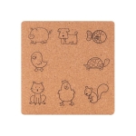 Kinderpuzzle mit passenden Tierfiguren aus Kork farbe beige zweite Ansicht