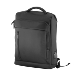 Wasserdichter Anti-Diebstahl-Rucksack aus recyceltem Polyester farbe schwarz erste Ansicht