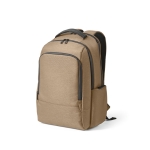 Zweifarbiger wasserdichter Laptop-Rucksack aus recyceltem Nylon, 15,6” farbe camel