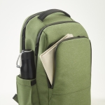 Zweifarbiger wasserdichter Laptop-Rucksack aus recyceltem Nylon, 15,6” farbe militärgrün vierte Ansicht