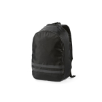 Rucksack aus RPET mit Laptopfach und reflektierenden Streifen, 18 L farbe schwarz