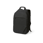 Rucksack aus 300D RPET mit Frontfach mit Reißverschluss, 15,6”,18 L farbe schwarz