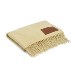 Sehr weiche Decke aus RPET mit bedruckbarem Aufnäher, 180 g/m2 farbe beige