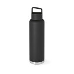 Flasche aus recyceltem Edelstahl mit Karabiner, 1,5 L farbe schwarz