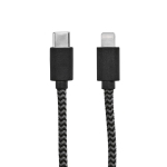 Ladekabel aus RPET mit USB-C- und Lightning-Anschluss, 1 m farbe schwarz dritte Ansicht