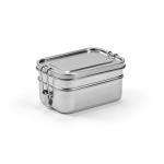 Lunchbox aus recyceltem Edelstahl mit seitlichen Schnallen, 1,05 L farbe silber