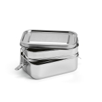 Lunchbox aus recyceltem Edelstahl mit seitlichen Schnallen, 1,05 L farbe silber zweite Ansicht