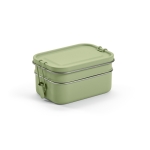 Doppelte Lunchbox aus recyceltem Edelstahl mit Schnallen, 1,05 L farbe grün mamoriert