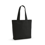 Tasche aus recycelter Baumwolle und RPET, 180 g/m2 farbe schwarz