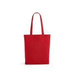 Tasche aus recycelter Baumwolle und RPET, 220 g/m2 farbe rot Ansicht von vorne