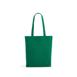 Tasche aus recycelter Baumwolle und RPET, 220 g/m2 farbe grün Ansicht von vorne