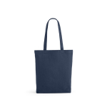 Tasche aus recycelter Baumwolle und RPET, 220 g/m2 farbe marineblau Ansicht von vorne