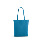 Tasche aus recycelter Baumwolle und RPET, 220 g/m2 farbe hellblau Ansicht von vorne