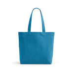 Tasche aus recycelter Baumwolle und RPET, 280 g/m2 farbe hellblau Ansicht von vorne