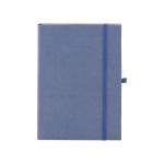 Notizbuch mit festem Cover aus organischen Materialien für Messen, A5 farbe blau erste Ansicht