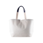 Tasche aus recycelter Baumwolle mit Druckknopfverschluss, 280 g/m2 farbe marineblau erste Ansicht