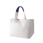 Tasche aus recycelter Baumwolle mit Druckknopfverschluss, 280 g/m2 farbe marineblau zweite Ansicht