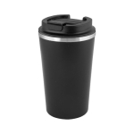 Schwarzer doppelwandiger To Go Becher aus Edelstahl, 480 ml farbe schwarz vierte Ansicht