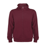 Sweatjacke aus Baumwolle und Polyester mit Kapuze, 280 g/m2, Roly farbe bordeaux