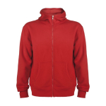 Sweatjacke aus Baumwolle und Polyester mit Kapuze, 280 g/m2, Roly farbe rot