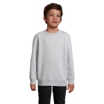 Kinder-Pullover aus recycelter Baumwolle, SOL'S Columbia, 280 g/m2 farbe hellgrau Detailbild