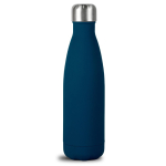 Doppelwandige Stahlflasche mit Gummibeschichtung, 500 ml farbe blau