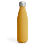 Doppelwandige Stahlflasche mit Gummibeschichtung, 500 ml farbe dunkelgelb