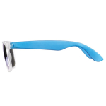 Neonfarbene Sonnenbrille mit Glasureffekt-Rahmen und UV400-Schutz farbe blau-transparent dritte Ansicht