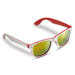 Zweifarbige Sonnenbrille mit farbigem Rahmen und UV400-Schutz farbe rot