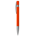 Soft-Touch-Druckstift aus Aluminium mit Metallspitze farbe orange dritte Ansicht