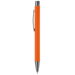 Aluminiumstift mit Soft-Touch-Oberfläche, blaue Tinte farbe orange zweite Ansicht