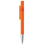 Drehbarer Kugelschreiber mit Soft-Touch-Finish, blaue Tinte farbe orange zweite Ansicht