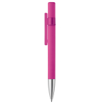 Drehbarer Kugelschreiber mit Soft-Touch-Finish, blaue Tinte farbe rosa zweite Ansicht