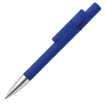 Drehbarer Kugelschreiber mit Soft-Touch-Finish, blaue Tinte farbe dunkelblau