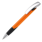 Kugelschreiber mit strukturiertem Griff und Metalldetails, blaue Tinte farbe orange