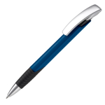 Kugelschreiber mit strukturiertem Griff und Metalldetails, blaue Tinte farbe dunkelblau