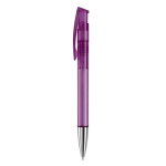 Farbiger transparenter Kunststoffstift mit Metallspitze, blaue Tinte farbe violett-transparent dritte Ansicht