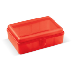 Rechteckige Lunchbox mit Clipverschluss, hergestellt in der EU, 950 ml farbe rot-transparent