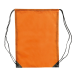 Bunter Polyester-Rucksack mit Kordelzug und schwarzen Schnüren farbe orange zweite Ansicht