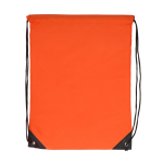 RPET-Rucksack mit Kordelzug und schwarzen Eckdetails farbe orange zweite Ansicht