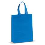 Große matt laminierte Non-Woven-Tasche mit passenden Henkeln, 105 g/m2 farbe blau