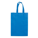 Große matt laminierte Non-Woven-Tasche mit passenden Henkeln, 105 g/m2 farbe blau dritte Ansicht