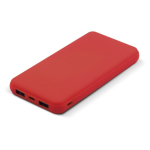 Externer Gummiakku mit USB-A-Anschluss und Typ-C-Anschluss, 8000 mAh farbe rot