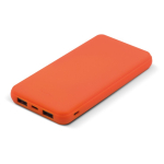 Externer Gummiakku mit USB-A-Anschluss und Typ-C-Anschluss, 8000 mAh farbe orange